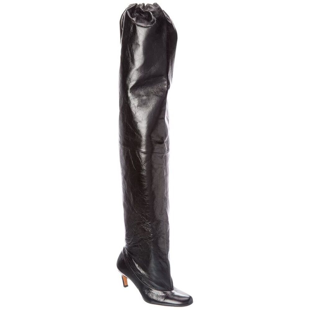 Proenza Schouler Uma Leather Over-The-Knee Boot, Black